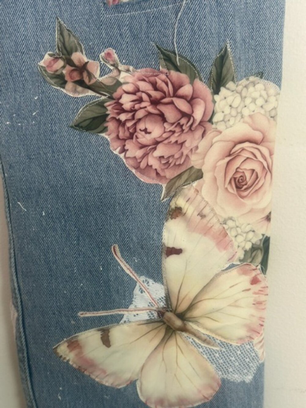 Hand Made One of a Kind Authentic Upcycled Patchwork Levi Denim W32/ L32 Jeans - Picture 14 of 16